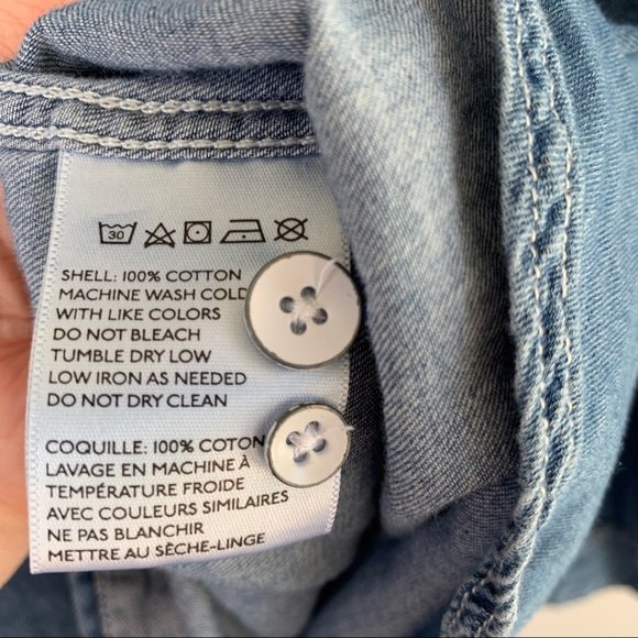 Urban Outfitters Koto Chambray denim western embroidered button shirt boho Top - Picture 9 of 11